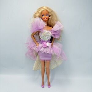 1988 GARDEN PARTY BARBIE DOLL #1953 Vintage Mattel Dress Earrings Ring